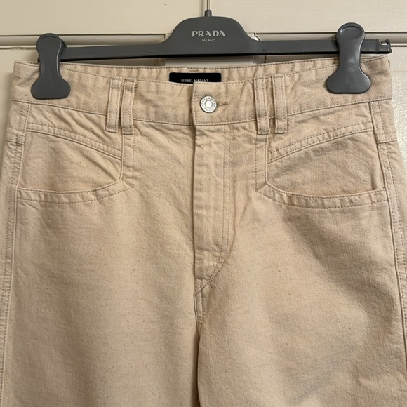 Isabel Marant Cream Denim Frayed Hem size 38 - Picture 4 of 14